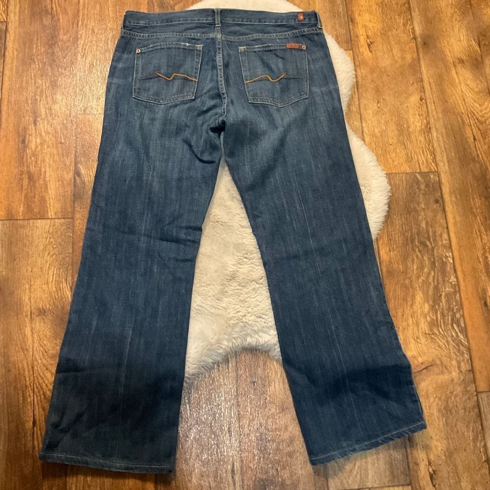 7 For All Mankind Men's Denim Jeans Size 38 Dark Wash 30" Inseam Bootcut T520061 - Picture 8 of 10